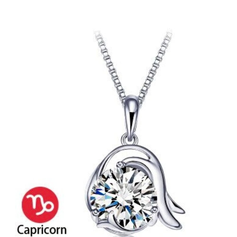 Zodiac Silver CZ  Necklace - Picture 13 of 15